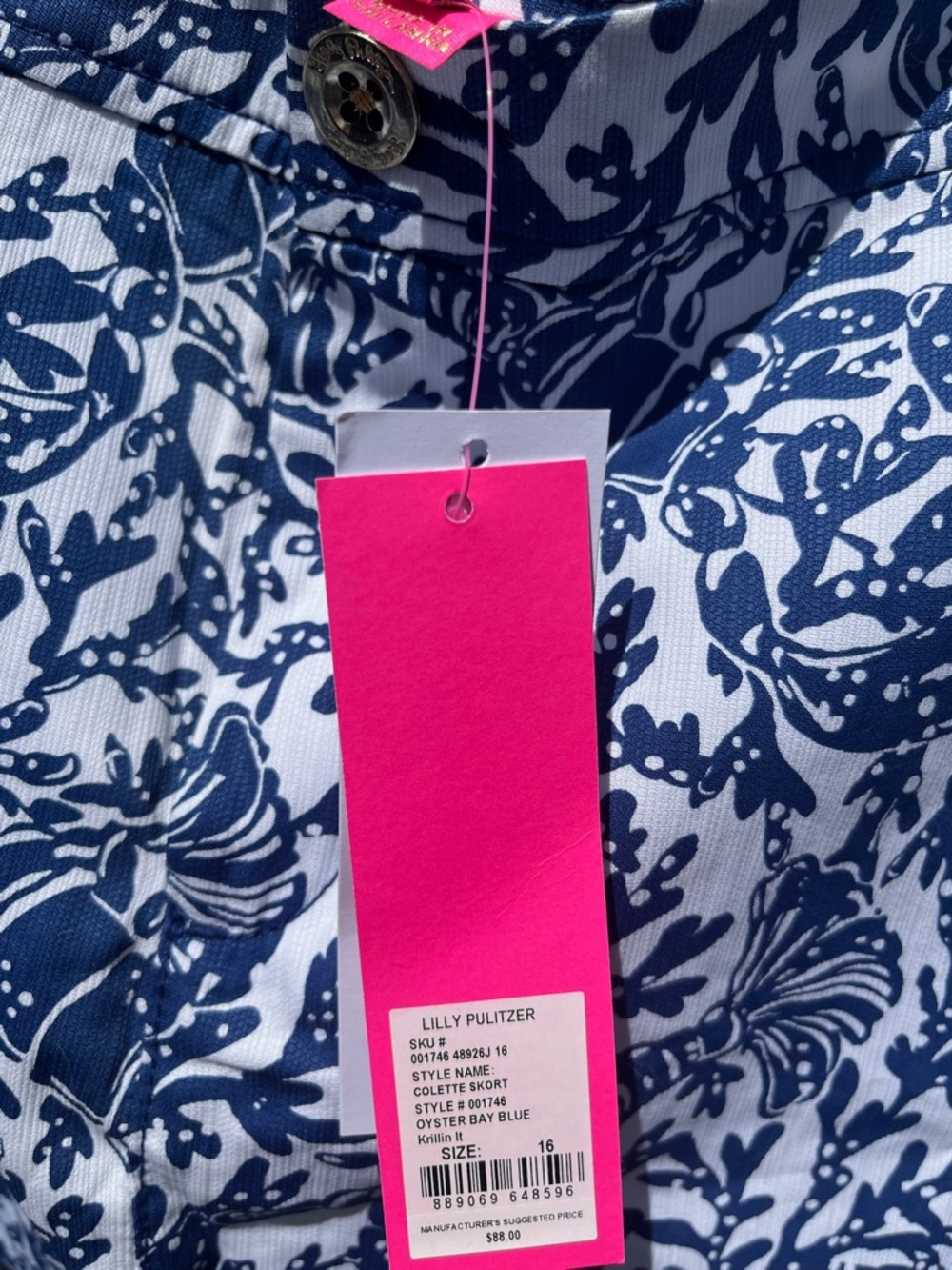Lilly Pulitzer Navy and White Floral Skort - Picture 3 of 5